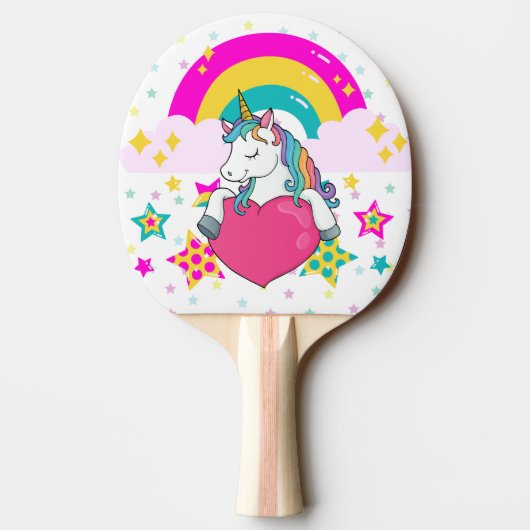 Regenboogeenheid met sterren tafeltennisbatje (Achterkant)