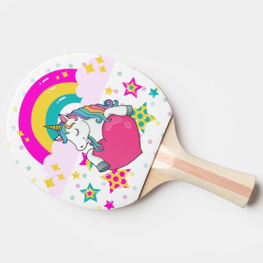 Regenboogeenheid met sterren tafeltennisbatje (Zijkant)
