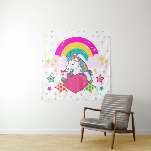 Regenboogeenheid met sterren wandkleed (In situ)