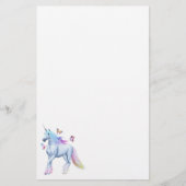 Regenboogeenhoorn en vlinders briefpapier (Voorkant)