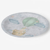 regenboogeenhoorn in de wolken in een heteluchtbal papieren bordje (Gekanteld)