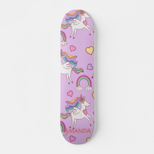 Regenboogeenhoorn Persoonlijk Skateboard (Voorkant)