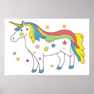 Regenboogeenhoorn Poster