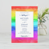 Regenboogelegant qr code RSVP modern Kaart (Staand voorkant)