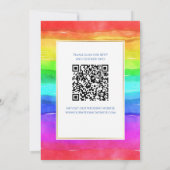 Regenboogelegant qr code RSVP modern Kaart (Achterkant)