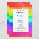 Regenboogelegant qr code RSVP modern Kaart (Voorkant / Achterkant)