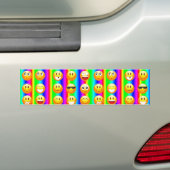 regenboogemoji bumpersticker (Op auto)