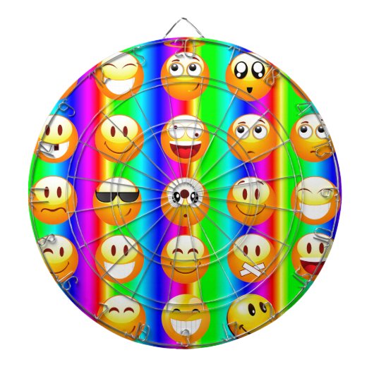 regenboogemoji dartbord (Voorkant)