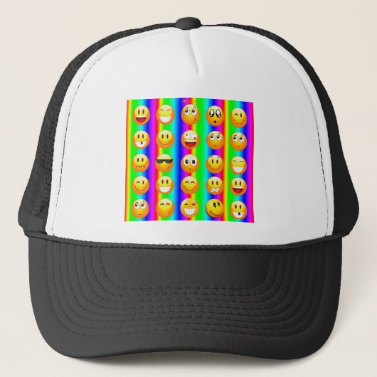 regenboogemoji trucker pet (Voorkant)