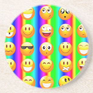regenboogemoji zandsteen onderzetter