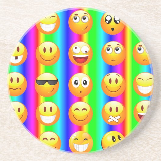 regenboogemoji zandsteen onderzetter (Voorkant)
