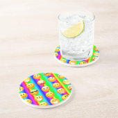 regenboogemoji zandsteen onderzetter (Zijkant)