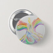 regenboogengel ronde button 5,7 cm (Voorkant /achterkant)