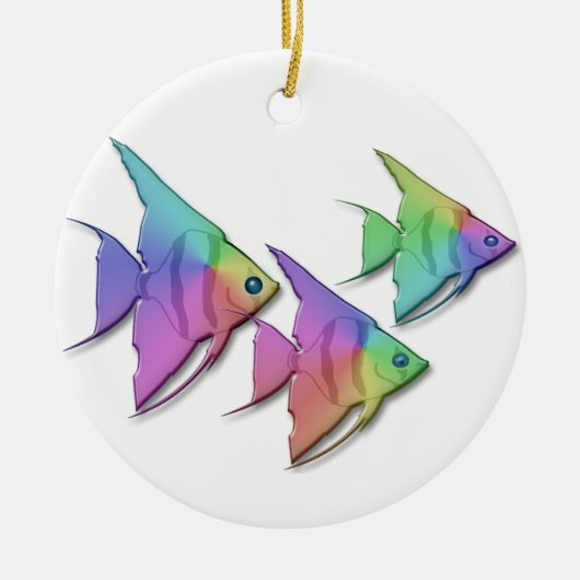 Regenboogengel Vis Keramisch Ornament (Voorkant)