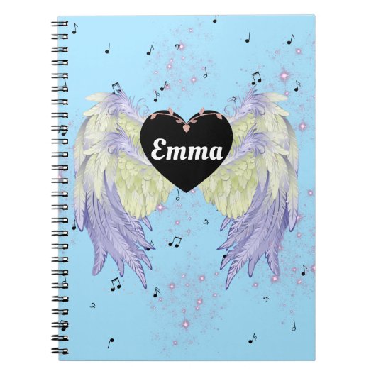 regenboogengel vleugels notitieboek (Voorkant)