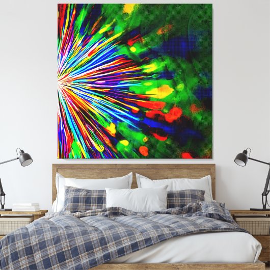 Regenboogexplosie Canvas Afdruk (Insitu (Slaapkamer))