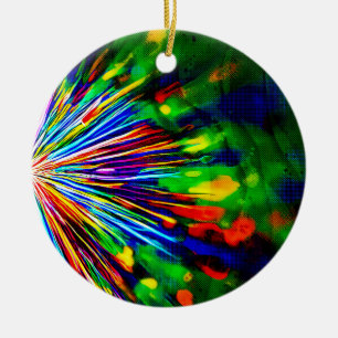 Regenboogexplosie Keramisch Ornament