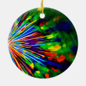Regenboogexplosie Keramisch Ornament (Achterkant)