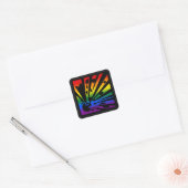 Regenboogexplosie Vierkante Sticker (Envelop)