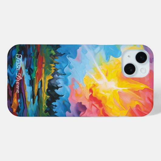 regenboogexpressionisme rivierlandschap Case-Mate iPhone case (Achterkant (horizontaal))