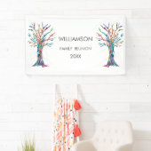 Regenboogfamilie voor gezinshereniging spandoek (Insitu)