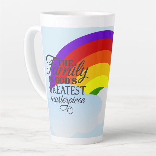 Regenboogfamilie - zegeningen latte mok (Linkerhoek)