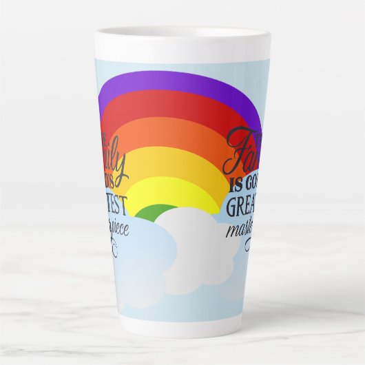 Regenboogfamilie - zegeningen latte mok (Voorkant)