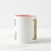 Regenboogfee initiële 'E'  Tweekleurige Koffiemok (Center)