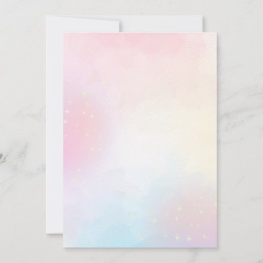 Regenboogfeest 10e verjaardag uitnodiging (Achterkant)