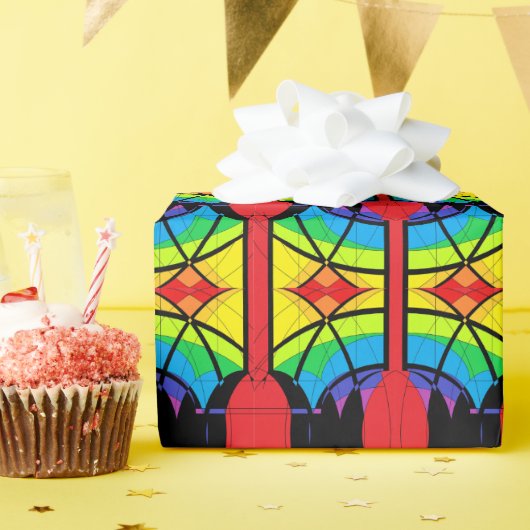 Regenboogfeesten 2 cadeaupapier (Verjaardagsfeest)