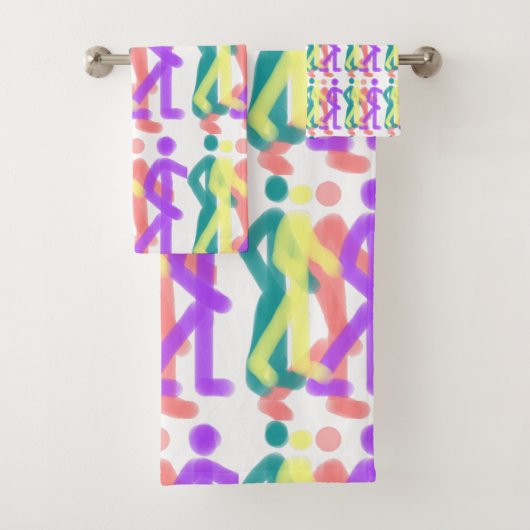 Regenboogfiguren ontwerp bad handdoek (Insitu)
