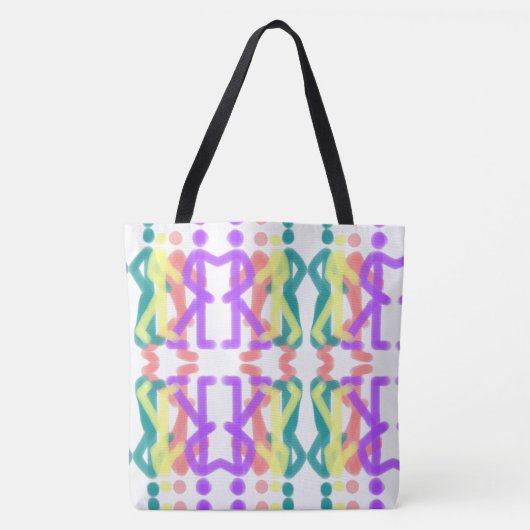 Regenboogfiguren ontwerp tote bag (Voorkant)
