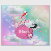 Regenboogfluffy wolken en strikken cadeaupapier (Vlak)