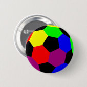 RegenboogFootball in regenboognede Ronde Button 5,7 Cm (Voorkant /achterkant)