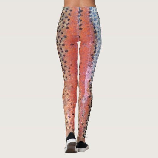 Regenboogforel Abstract huidpatroon Leggings (Achterkant)