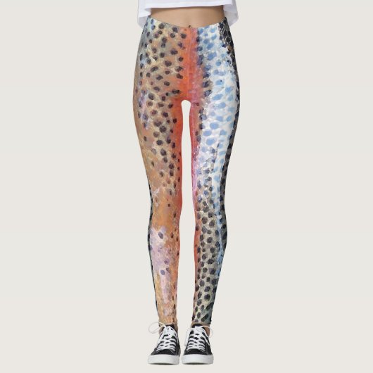 Regenboogforel Abstract huidpatroon Leggings (Voorkant)