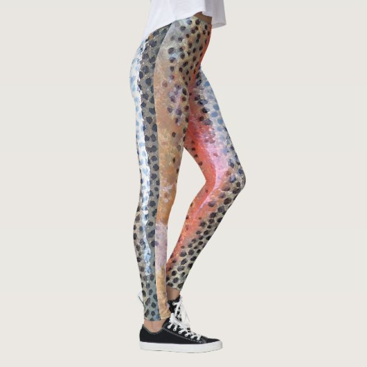 Regenboogforel Abstract huidpatroon Leggings (Rechts)