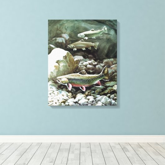 Regenboogforel Art. 3 Canvas Afdruk (Insitu (Houten vloer))