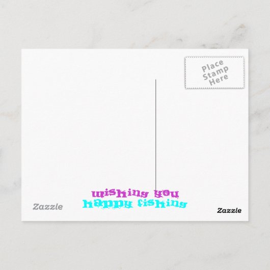 Regenboogforel blij vissen briefkaart (Achterkant)