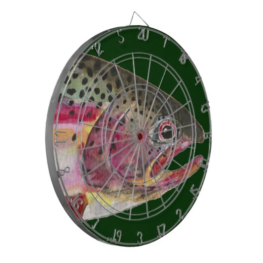 Regenboogforel Dartbord (Voorkant Links)