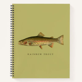 Regenboogforel Donkergroene Spiraal Notebook Notitieboek