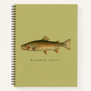 Regenboogforel Donkergroene Spiraal Notebook Notitieboek