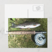 regenboogforel en vliegreel briefkaart (Voorkant / Achterkant)