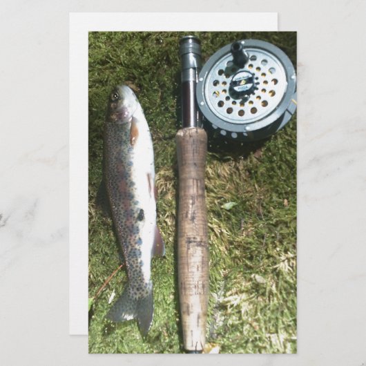 regenboogforel en vliegreel briefpapier (Voorkant / Achterkant)