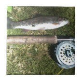 regenboogforel en vliegreel tegeltje (Voorkant)