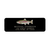 Regenboogforel - Fly Fisherm Retouradreslabel Etiket (Voorkant)