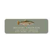 Regenboogforel - Fly Fisherm Retouradreslabel Etiket (Voorkant)