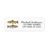 Regenboogforel - Fly Fisherm Retouradreslabel Etiket (Voorkant)