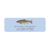 Regenboogforel - Fly Fisherm Retouradreslabel Etiket (Voorkant)