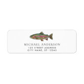 Regenboogforel - Fly Fisherm Retouradreslabel Etiket (Voorkant)